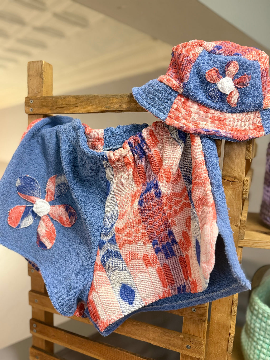 Blue Towel Shorts M