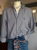 Ralph Lauren Black White Stripe M/L