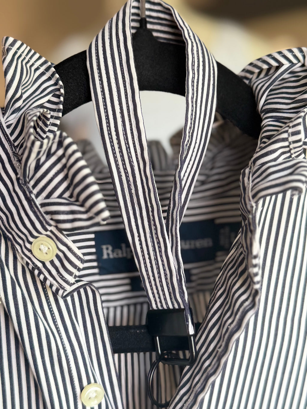 Ralph Lauren Black White Stripe M/L