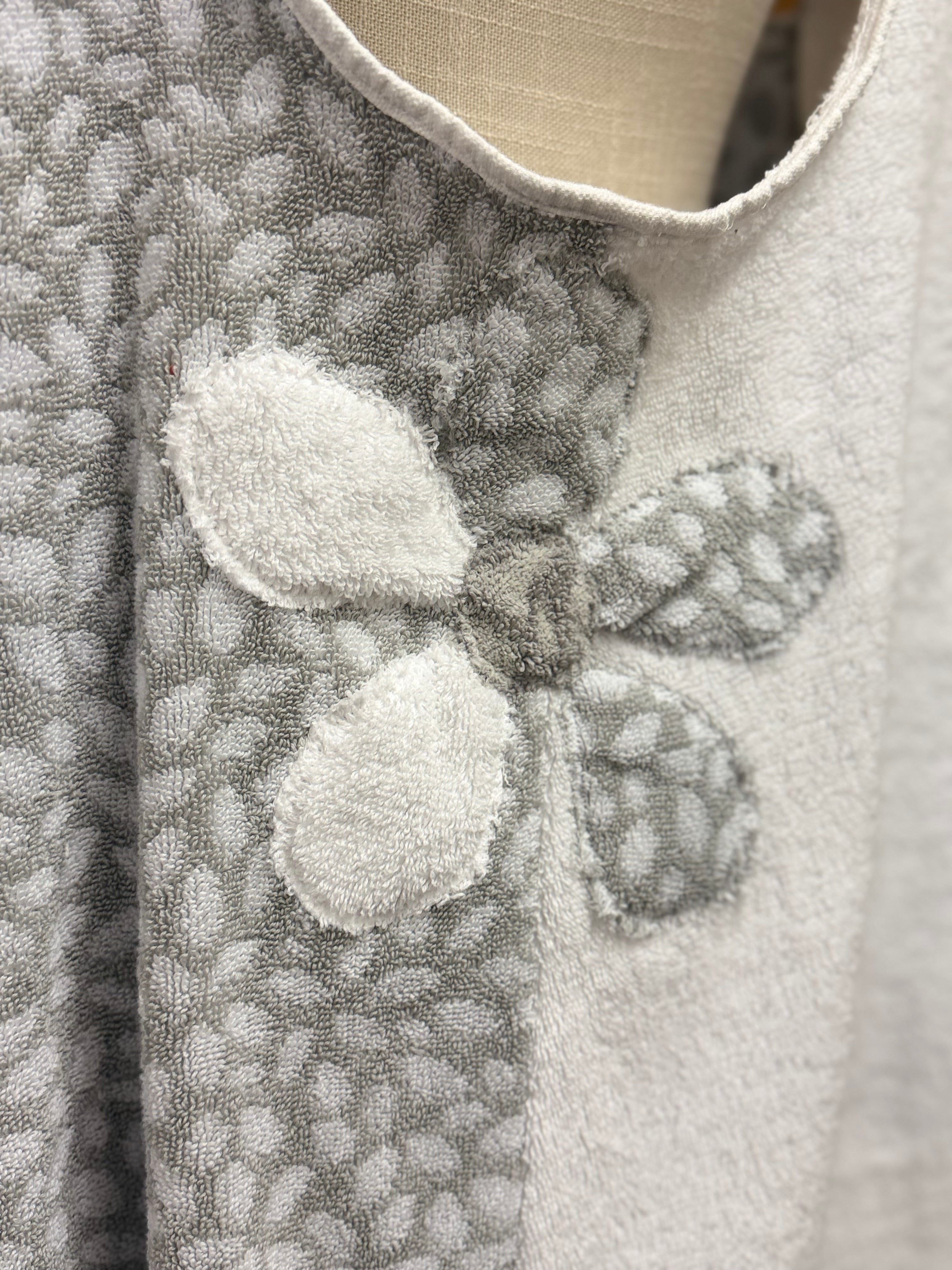 White-Gray Towel Dress L